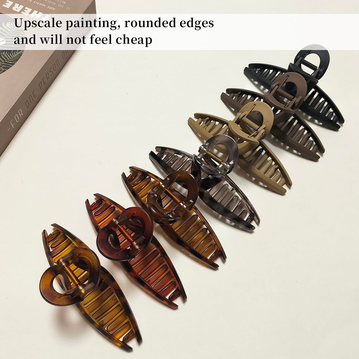 5 Inch Extra Large Hair Claw Clips, 13 cm No Slip XL Hair Clips for Thick Long Curly Hair, Big Claw Clips, 7 Pack