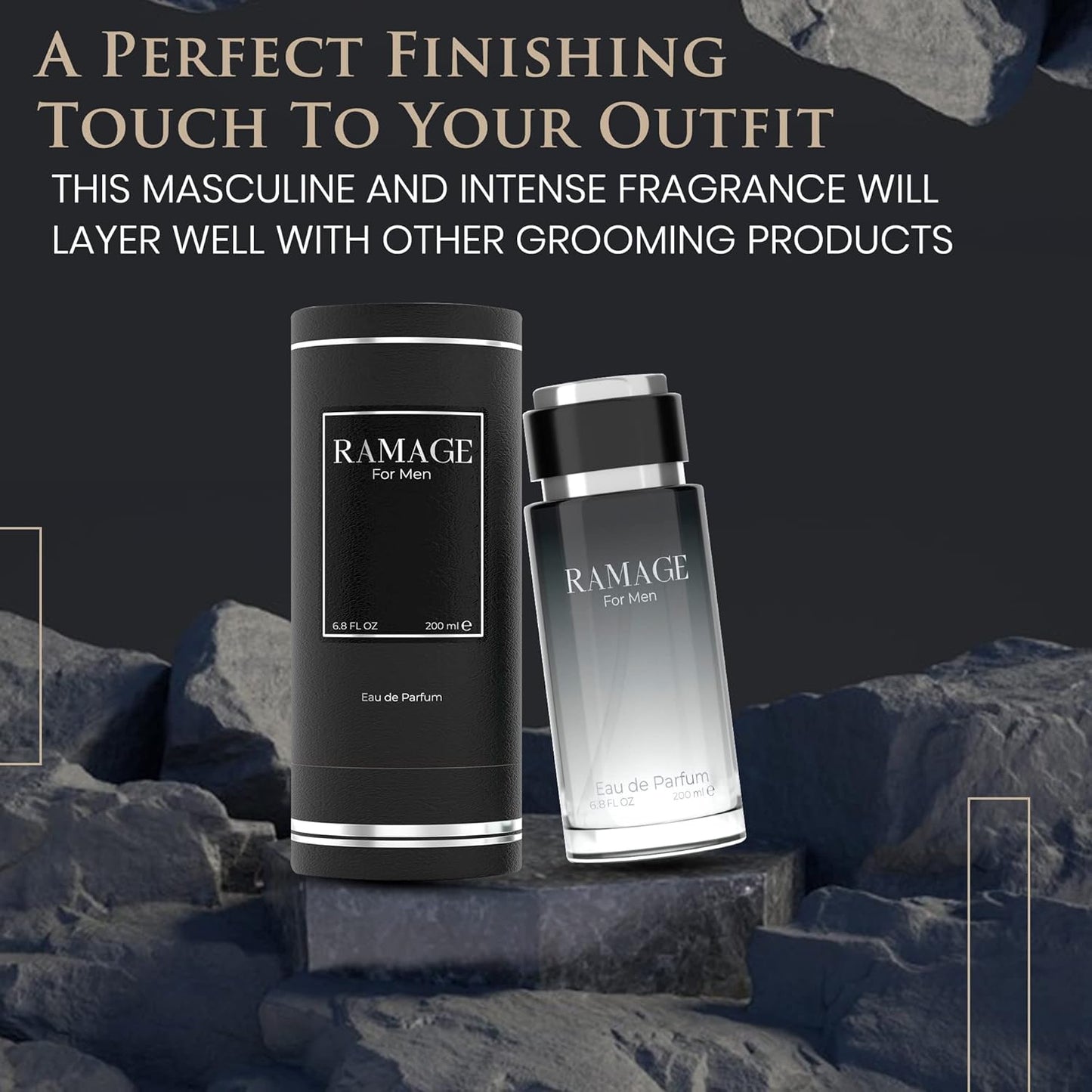 Cologne for Men – INSPIRED by A WORLD RENOWNED MEN’S PERFUME – Bergamot, Pepper, Vanilla, Ambroxan – Sexy, Bold, Fresh, Long-Lasting Eau De Parfum 200ml (6.8 fl oz)