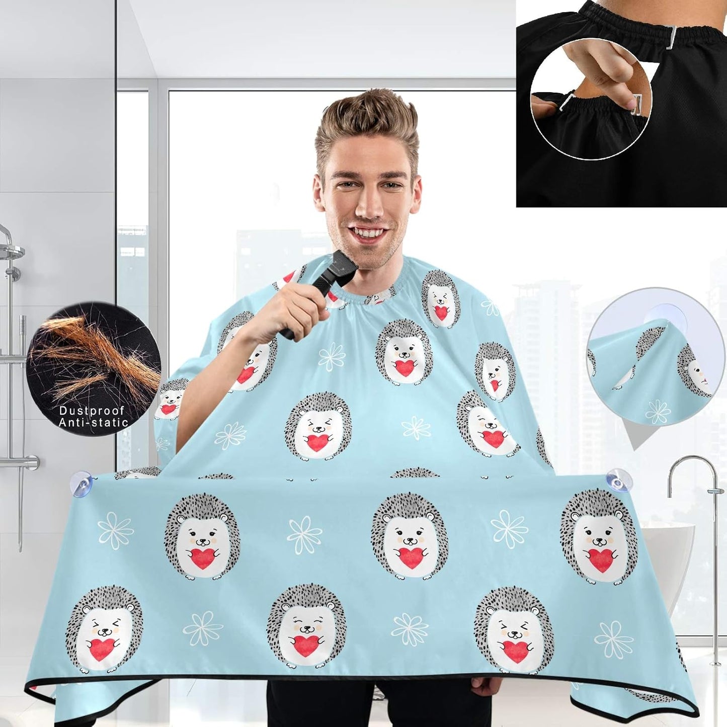 visesunny Professional Barber Cape Polyester Hair Cutting Salon Cape Apron Anti-Static Beard Bib