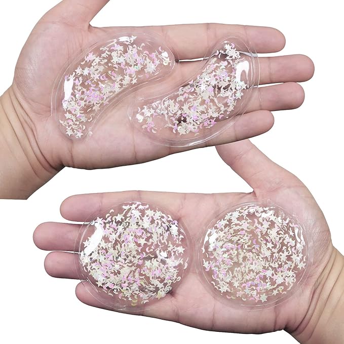 Gel Ice Pack Reusable Cooling Pads and Under Eye Patches, Hot & Cold Eye Treatment Pack for Redness and Pain Relief