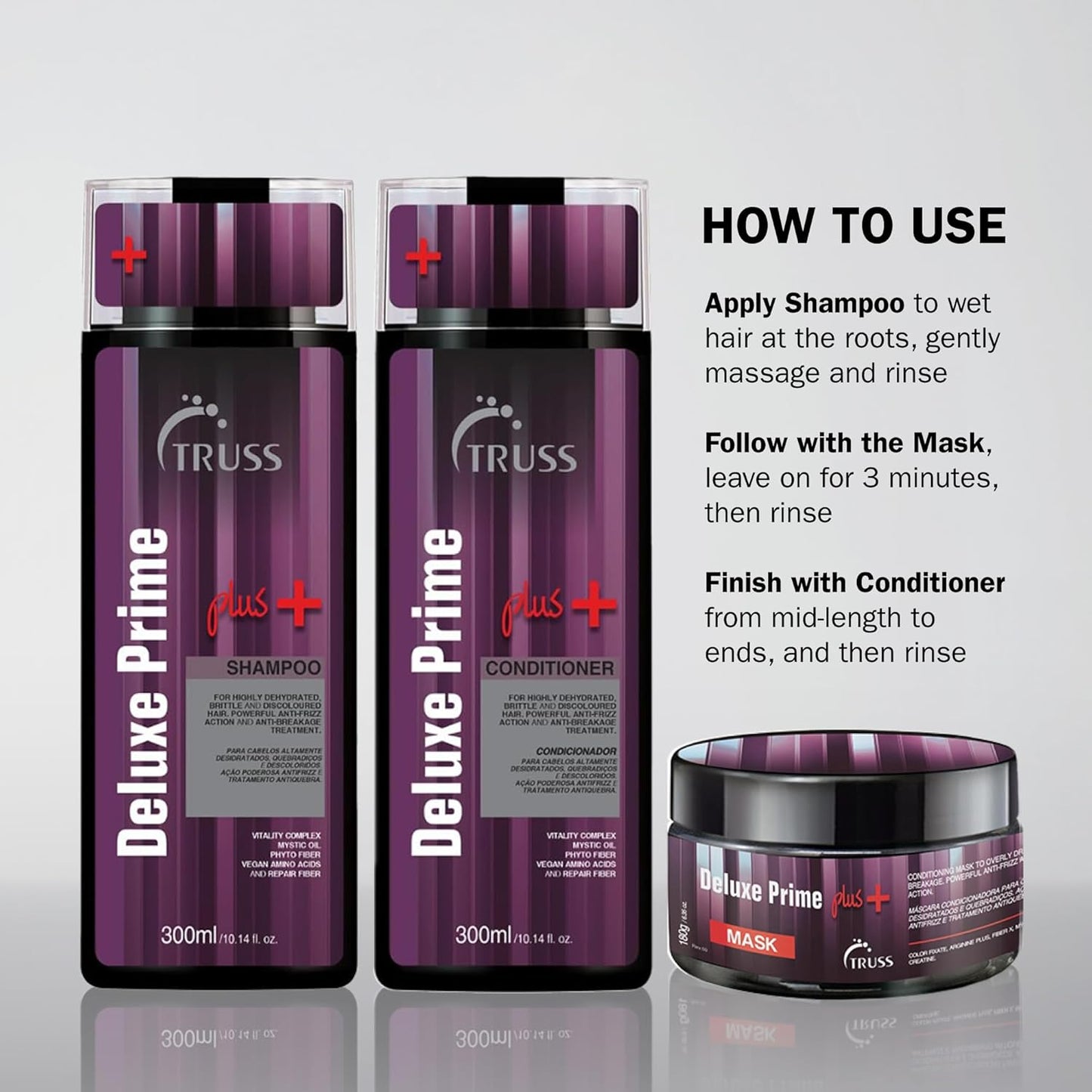 TRUSS Deluxe Prime + Mask - Deep Conditioning Hair Mask for Damaged Hair - Targeted Care for Dry, Brittle & Discoloured Strands - Frizz Control & Breakage Defense (6.35 Oz)