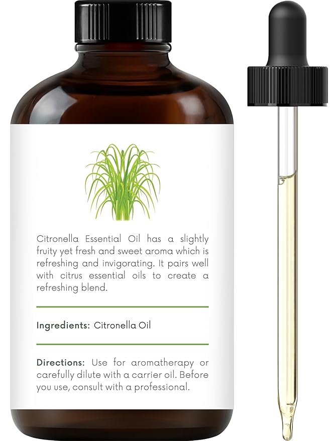 Handcraft Blends Citronella Essential Oil - Huge 4 Fl Oz - 100% Pure and Natural - Premium Grade Essential Oil for Diffuser and Aromatherapy