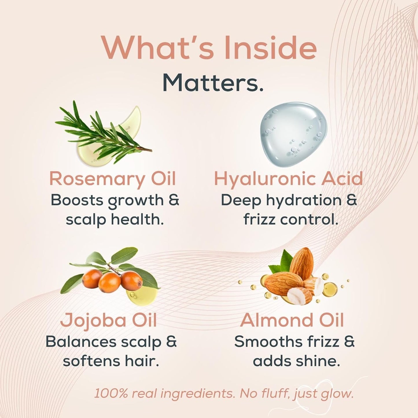 Piur Skins Awesome Hair Growth Serum with Organic Oils & Hyaluronic Acid - Natural Scalp Nourishment for Thicker, Stronger Hair - 30ml, White