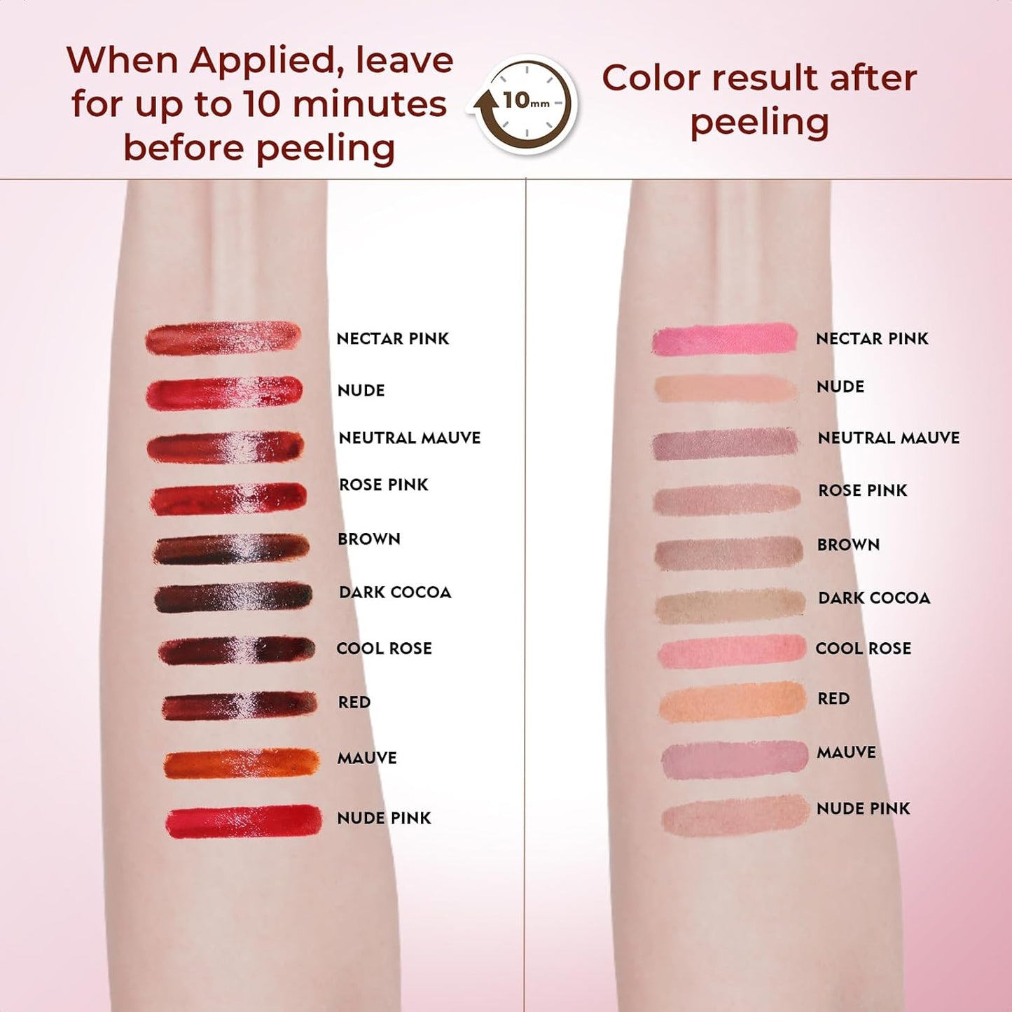 Lip Liner Stain Peel Off with Tweezer, Long Lasting Matte Lip Tattoo, Highly Pigmented Color Lip Makeup, Waterproof, Transfer-proof Lipstain for Women, for All Skin Types 07