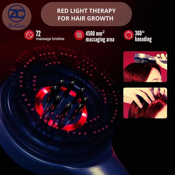 3 in 1 Hair Scalp Massager & Oil Applicator for Hair Growth, Electric Hair Brush with Oil Dispenser, Scalp Massager. (Red)