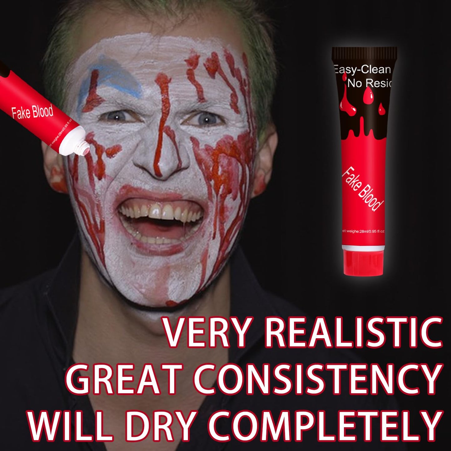 Fake Blood Gel and Scar Wax Set, Special Effects SFX Halloween Makeup Kit Fake Molding Wound Skin Wax Fake Nose Stage Zombie Cosplay Costume SFX Makeup