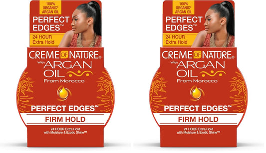 Creme of Nature with Argan Oil from Morocco Perfect Edges, 24 Hour Extra Hold with Moisture & Exotic Shine, 2.25 Ounce (Pack of 2)