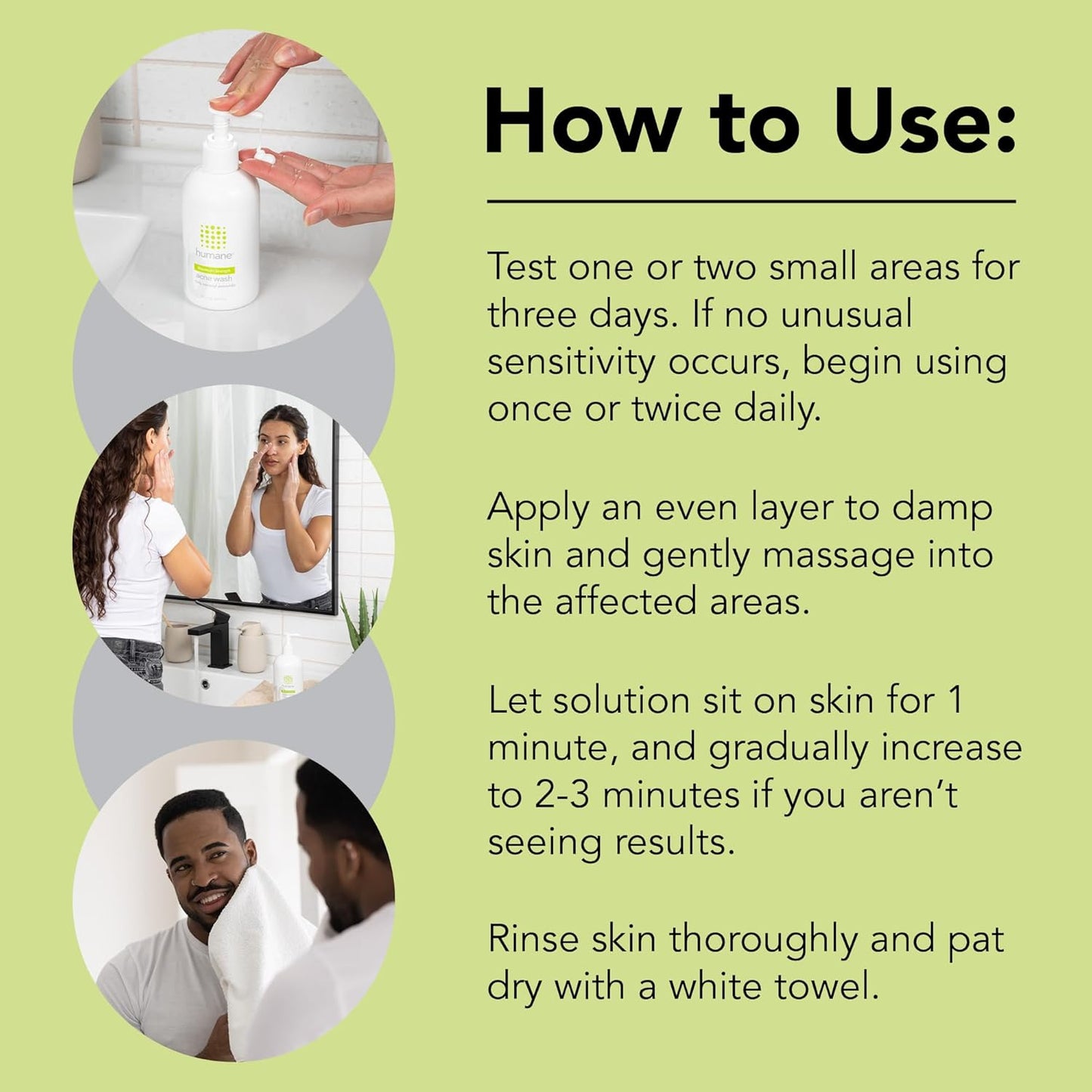 humane Benzoyl Peroxide Acne Body Wash - 10% Maximum-Strength Face, Skin, Butt, and Back Acne Treatment - 16 Fl Oz - Dermatologist-Tested Non-Foaming Acne Face Wash Cleanser - Vegan, Cruelty-Free