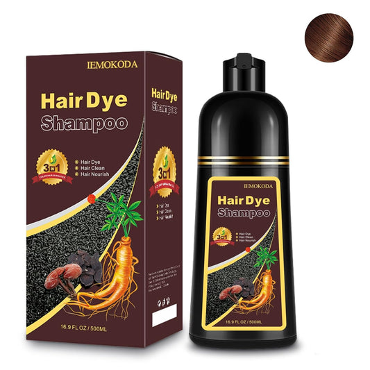 Light Brown Hair Dye Shampoo 3-in-1, Instant Natural Hair Color Shampoo for Women Men Champu Para Canas Mujer, Lasting 3-4 Weeks & Easy to Use & All Hair Types & Root Touch Up, 500ml