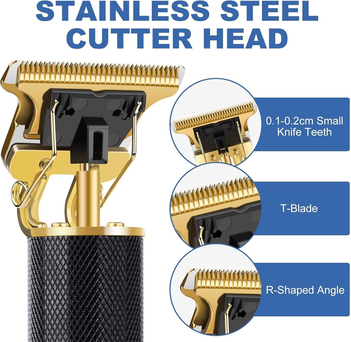 YOGINGO Professional Hair Trimmer for Men, Beard Trimmer Hair Clippers for Men, Cordless Rechargeable Hair Trimmer Metal Body Cutting Grooming Kit,Beard Shaver Barbershop