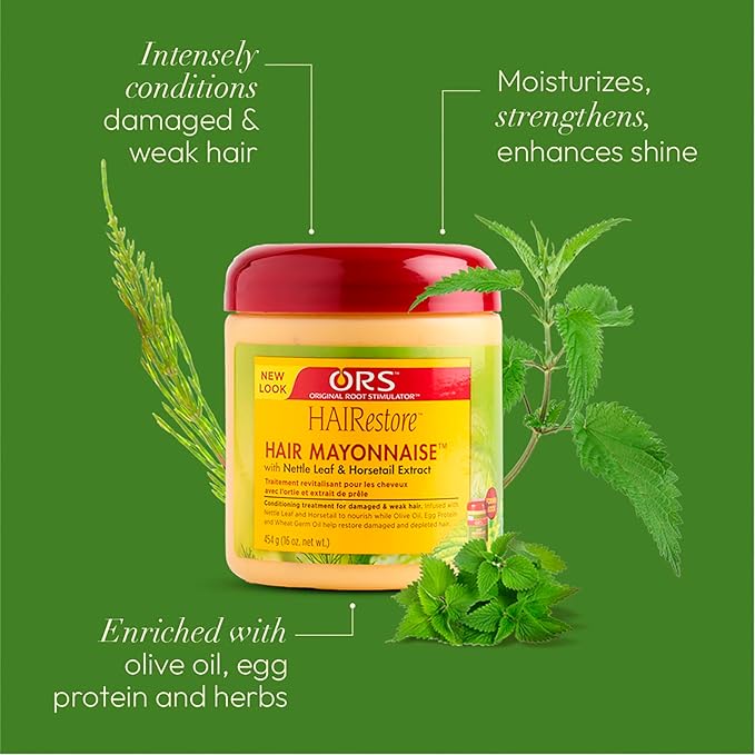 ORS HAIRestore Hair Mayonnaise with Nettle Leaf and Horsetail Extract HAIRepair Coconut Oil & Baobab Vital Oils - Bundle