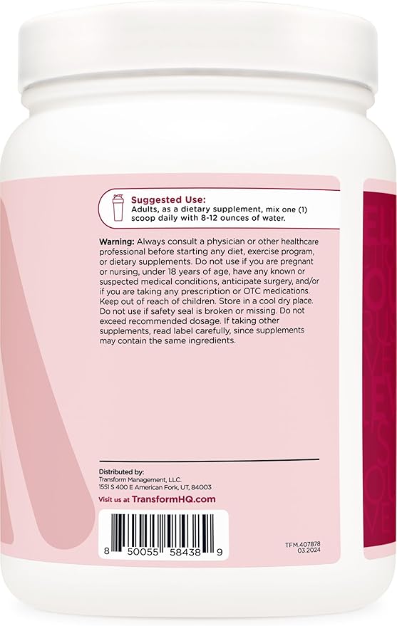 TransformHQ Beauty Collagen (30 Servings) Unflavored - Hair, Skin, & Nails Formula