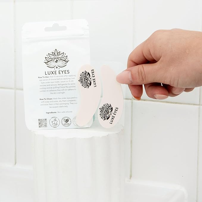 Silicone Reusable Under Eye Patches for Wrinkles, Puffy Eyes and Dark Eye Circles- Adhesive + Cruelty-Free, Natural and Hypoallergenic Skin Care for Men & Women