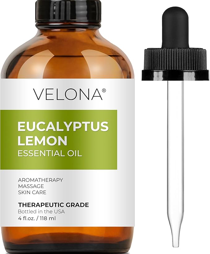 Eucalyptus Lemon Essential Oil by Velona - 4 Fl Oz | Therapeutic Grade for Aromatherapy Diffuser Undiluted…