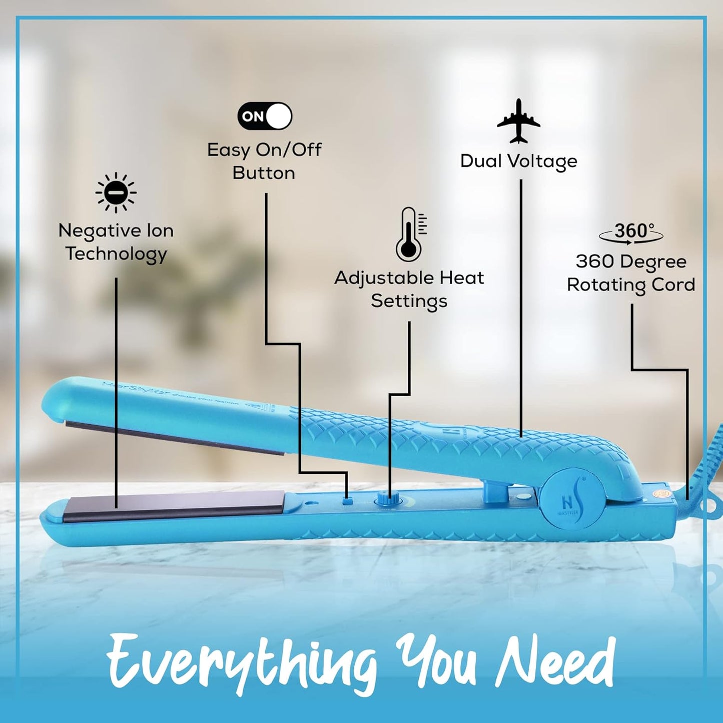 Herstyler Colorful Seasons Flat Iron - Blue