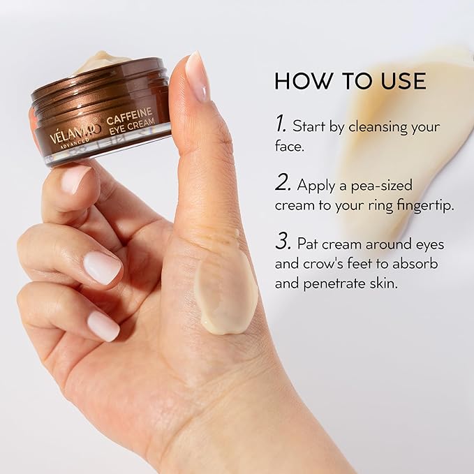 Caffeine Eye Cream for Dark Circles: Under Eye Serum for Puffiness Bags Wrinkles Fine Lines - Anti Aging Firming Tightening 0.5oz/15g