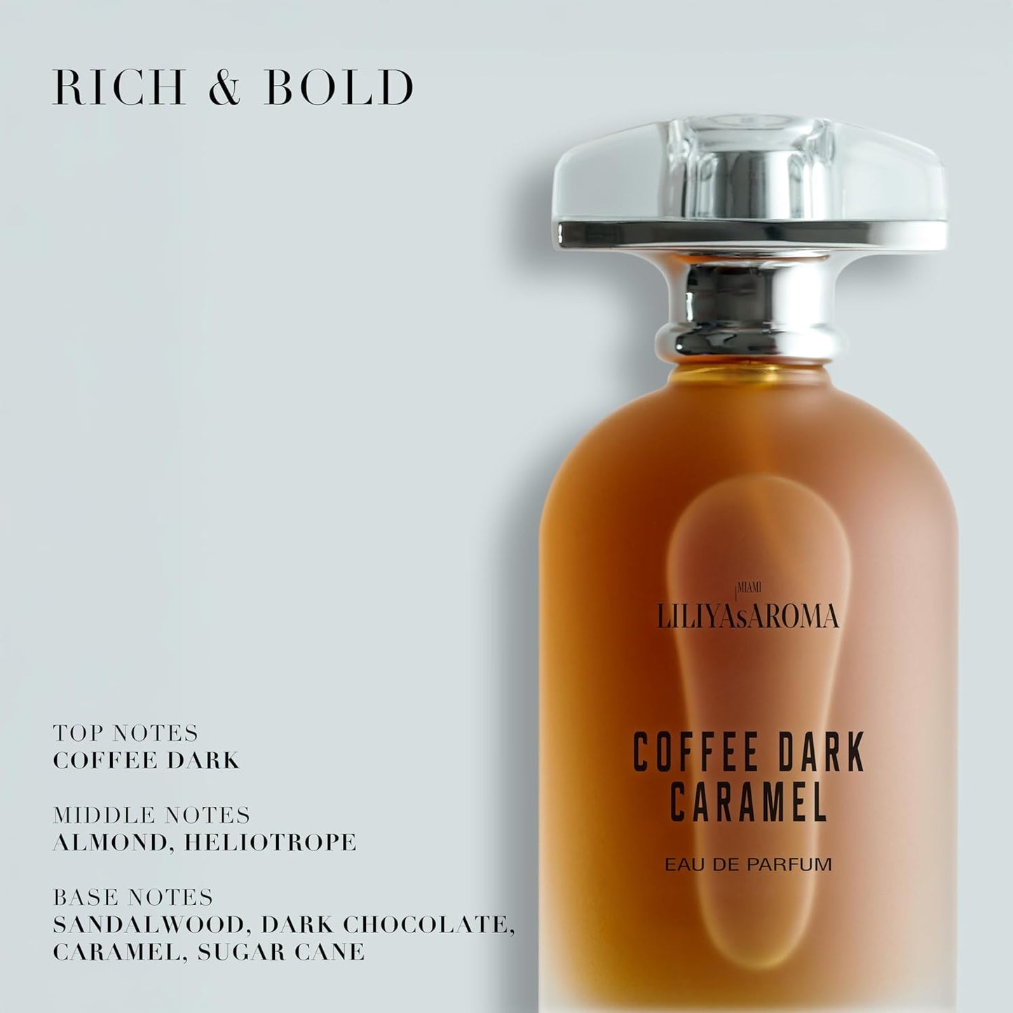 Liliya's Aroma Coffee Dark - Caramel Luxurious Eau de Parfum Long-Lasting Fragrance for Men and Women 3.4 Fl Oz