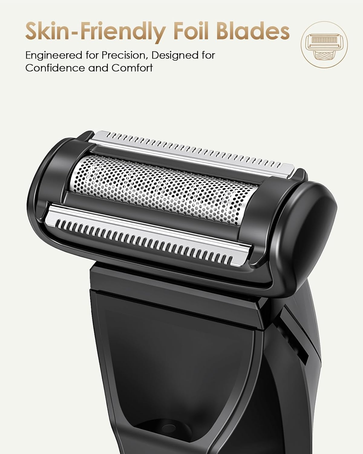 Trimmer Replacement Blade Head for Manscaped 2Pack Replacement Foil Blade & V-Shaped Blade Lawn Mower 4.0, 3.0, 3.0 Plus, 2.0 Ultra Hair Trimmer, Replacement Clipper Blade Head for Body Hair Grooming