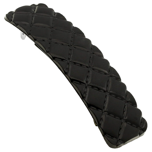 Camila Paris CP2650 French Hair Barrette Clip for Girls, Black, Rubberized Metal Closure Strong Hold Grip Hair Clips for Women, No Slip and Durable Styling Girls Hair Accessories, Made in France