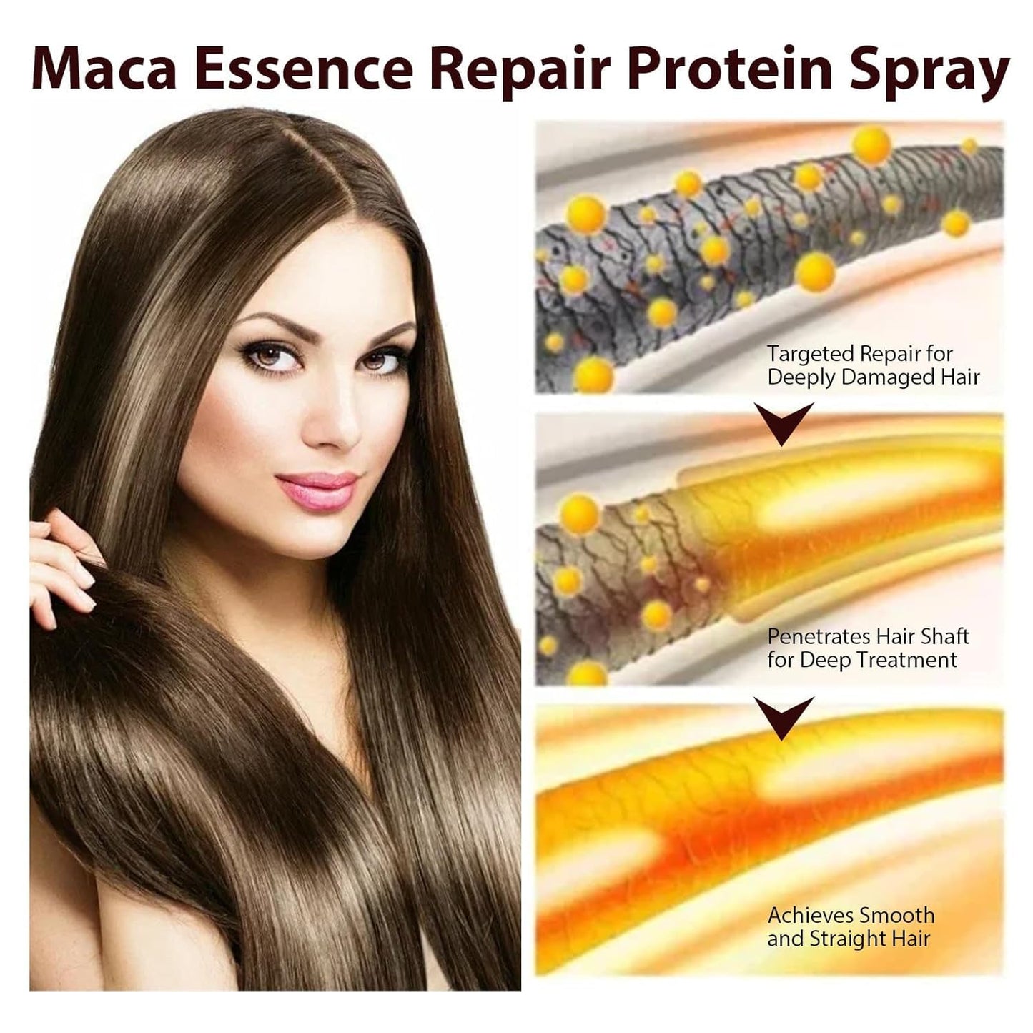 Maca Deep Conditioning Hair Treatment Maca Essence Oil 50ml-Hair Serum Oil of Morocco for Dry Damaged Hair(1.69oz)