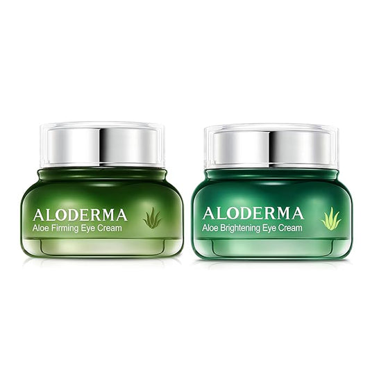Aloderma Aloe Eye Cream Set, 2 pieces - Brightening Eye Cream, Firming Eye Cream