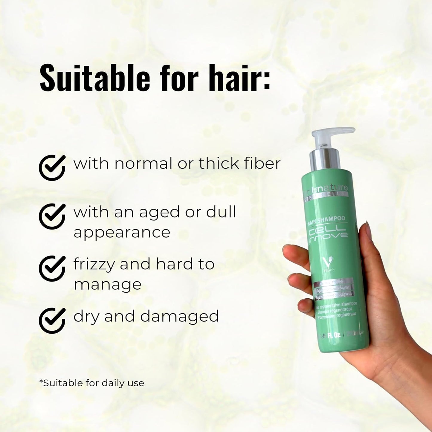 abril et nature - Professional Rejuvenating Hair Care Set - Cell Innove - Shampoo, Mask, and Serum Pack - With Plant Stem Cells - Regenerates and Rejuvenates - 550 ml