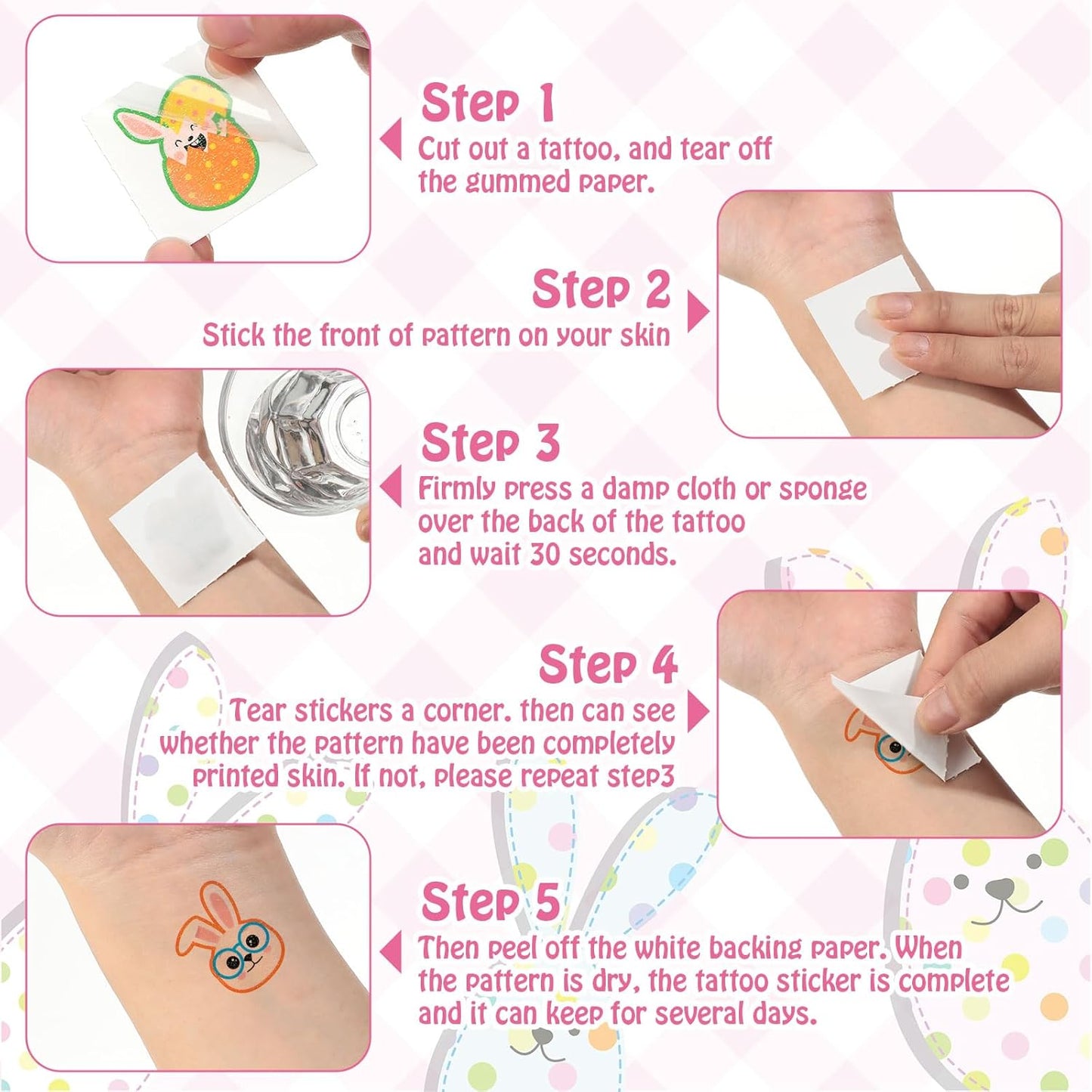 Nosiny 240 Pcs Easter Glitter Temporary Tattoos Happy Bunny Egg Chick Carrot Apparel Accessories Easter Glitter Tattoo Stickers with Expression for Kids Women Men Face Body Easter Party Favor Supplies