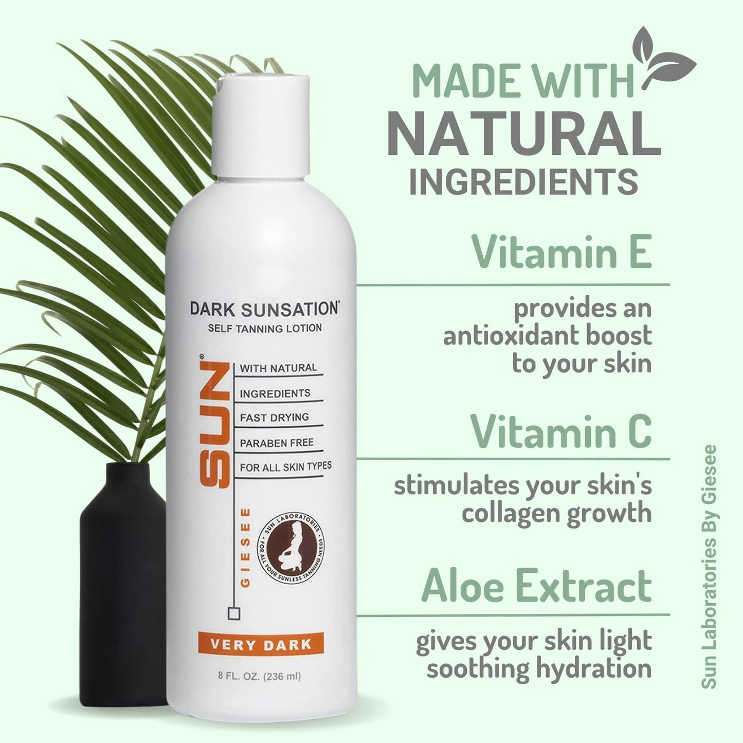 Sun Laboratories By Giesee Self Tanning Lotion, Tan Extender and Body Scrub - Very Dark Sunless Tanner for Natural Face & Body Self Tan - Gradual Self Tanning Lotion for Instant Sunless Glow