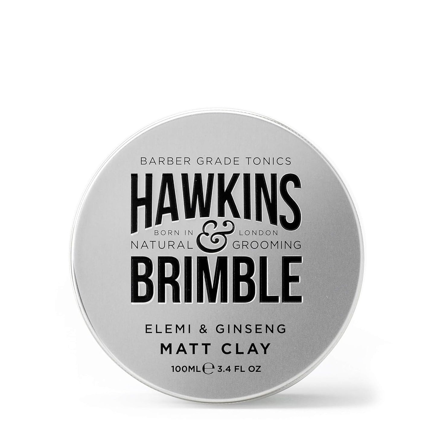 Hawkins & Brimble - Matt Clay Mens Hair Styling, 100ml - Non Greasy Matte Clay for Light, Medium and Strong Hold - Elemi and Ginseng Softens Repairs Allows for Restyling - Ideal for Dry and Damp Hair