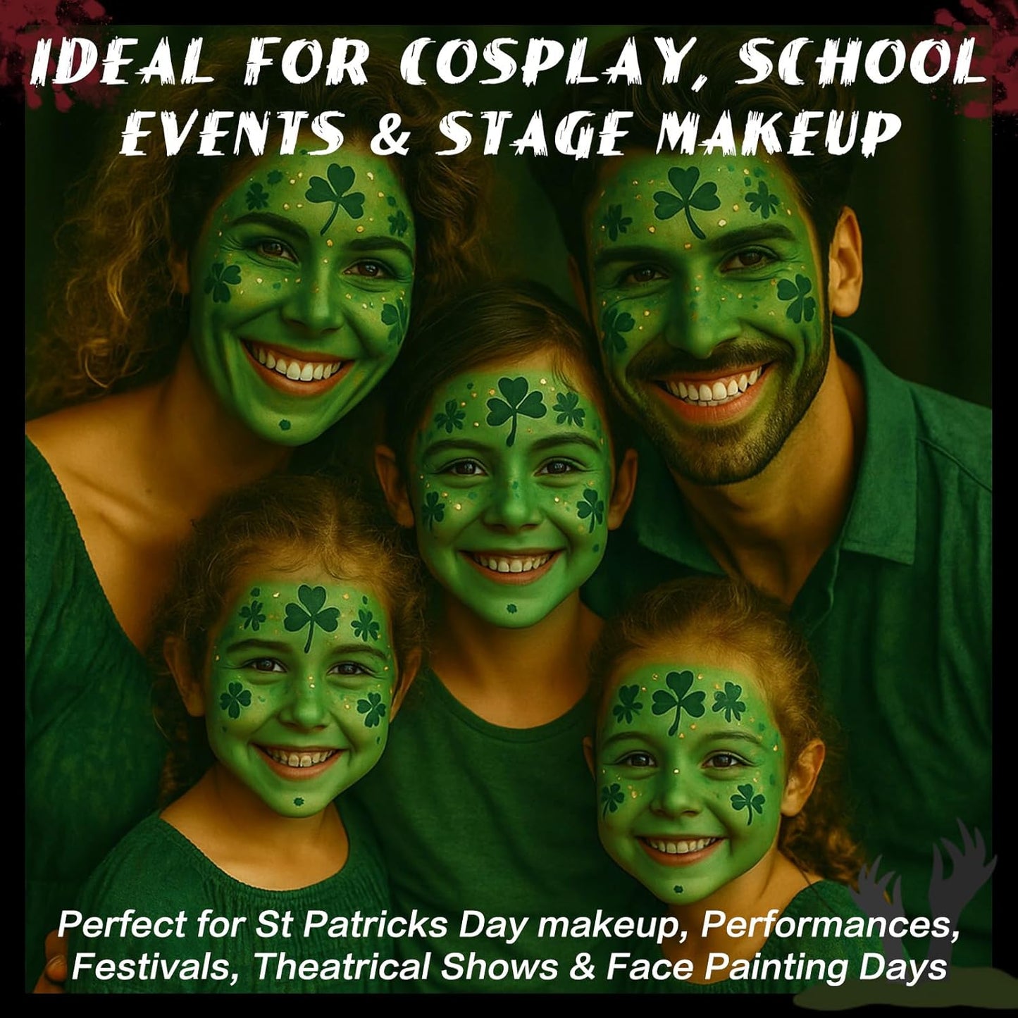 BOBISUKA Light Green Face & Body Paint Stick Water-Based Washable Face Paint Makeup Stick for Halloween Witch, Zombie, Skull, Monster, Hulk, Goblin, Cosplay, SFX, Sports Eye Black & Costume Party