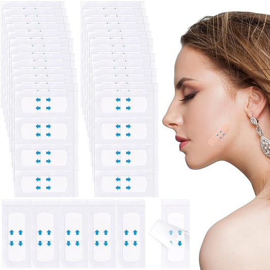 132PCS Invisible Face Lift Tape, Breathable Hypoallergenic Face Tape Lifting, Waterproof Instant Sticker Face Tapes for Lifting Double Chin, Sagging Skin, Wrinkles