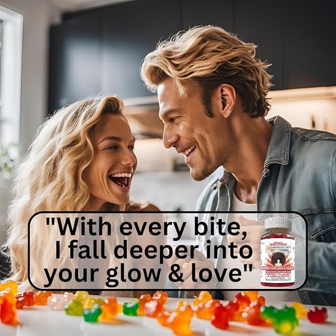 Hair Skin and Nails Vitamins, Hair Skin and Nails Gummies, Biotin Collagen Gummies, Biotin 5000mcg, Hair Vitamins, Collagen Supplements, Marine Collagen, Vitamin B12, Gifts for Women, GummBear