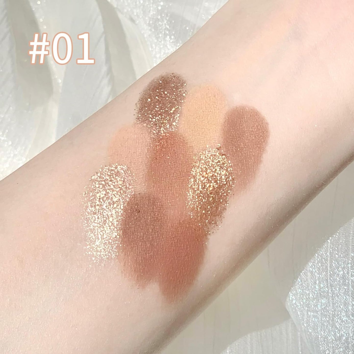 Erinde 9 Colors Eyeshadow Palette, Matte Shimmer Glitter Eye Shadow Makeup Palette, Highly Pigmented Long Lasting Waterproof, Natural Neutral Nude Eyeshadow Makeup Pallet, Oat Milk Tea