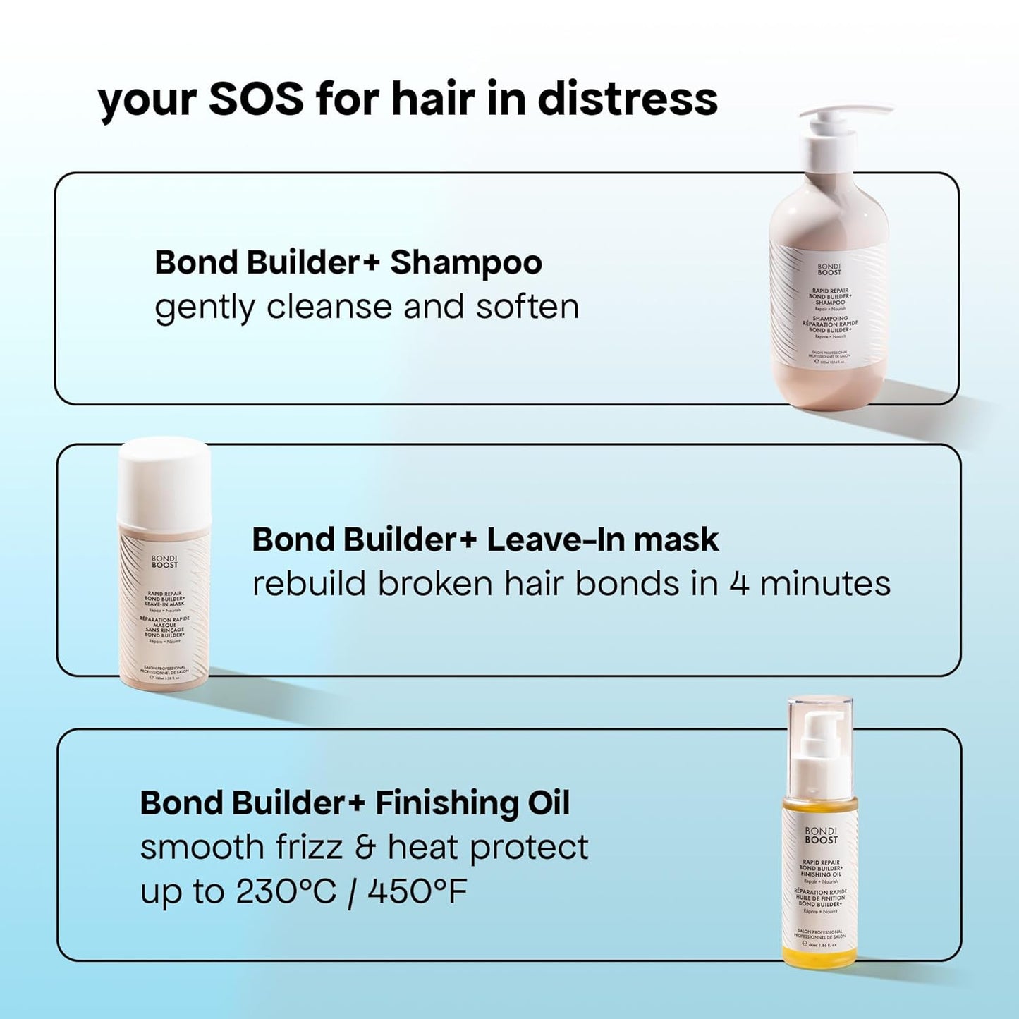 BONDIBOOST Rapid Repair Bond Builder Oil + Heat Protection [1.86 fl oz], Hair Oil for Damaged Hair, Strengthening & Nourishing Formula for Smoother + Healthier + Shinier Results