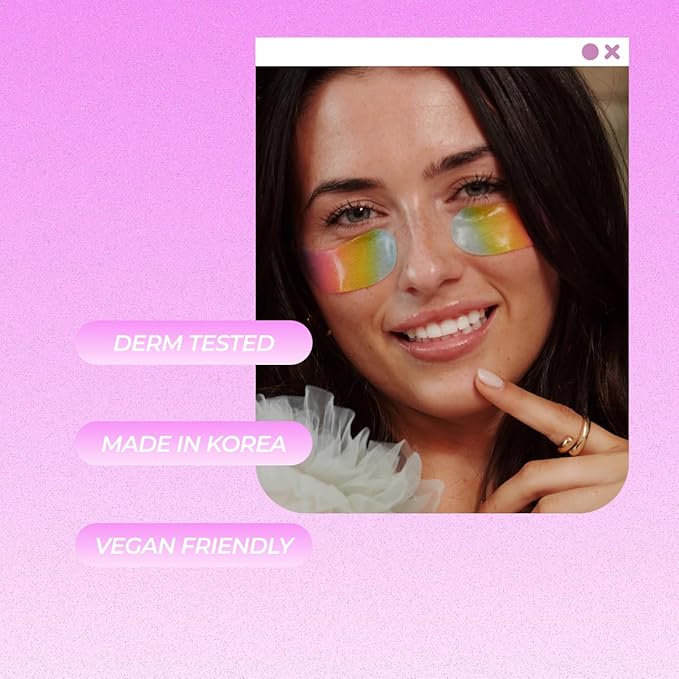 Vitamasques Multivitamin Rainbow Eye Pads 3-Pack - Hydrating and Firming - Korean Skin Care Reduce Fine Lines, Puffiness, Wrinkles & Dark Circles