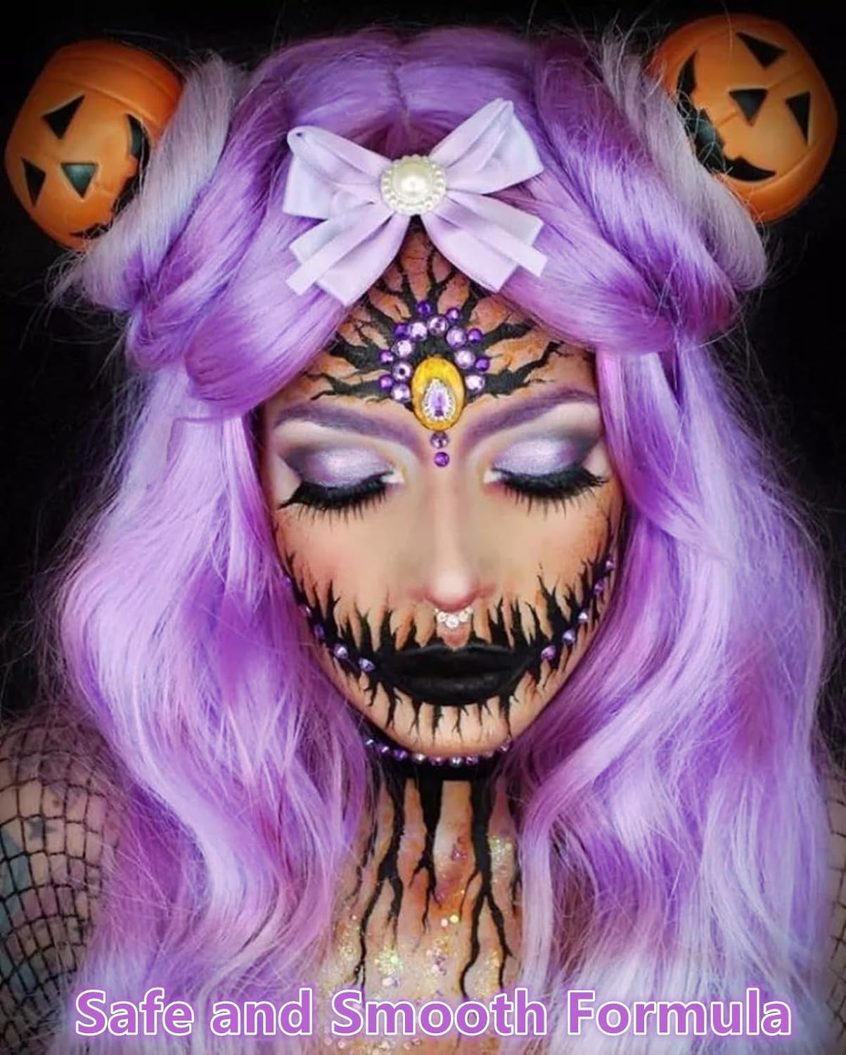 Go Ho Pastel Purple Face Paint Stick,Water Based Cream Light Purple Body Paint Washable,Highly Pigmented,Smooth and Safe for Skin,Halloween Cosplay SFX Ursula Makeup