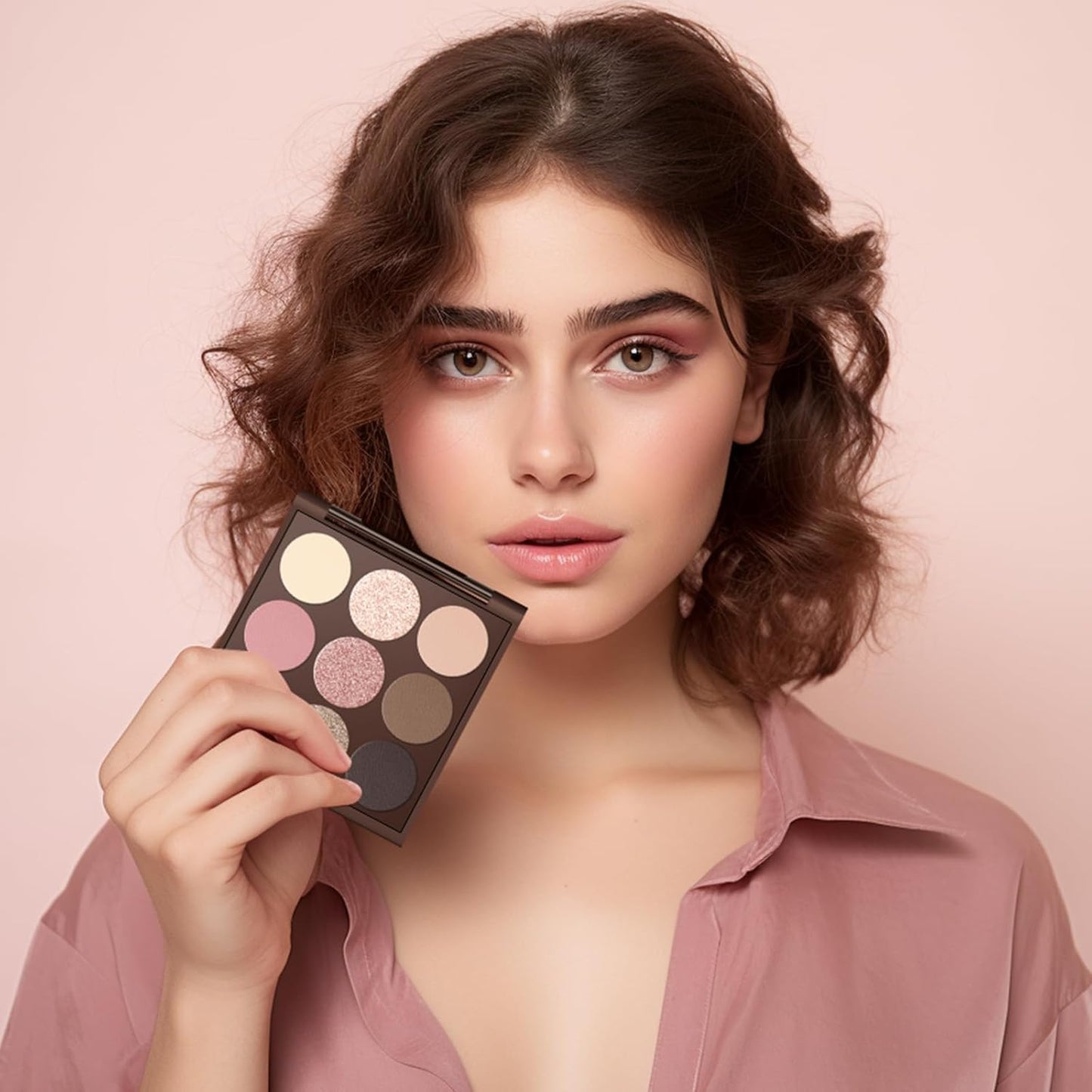 Neutral Eyeshadow palette, Nude eye shadow palette, High-Pigment eyeshadow makeup palette with Mirror, Long-lasting Wear, Vegan, Cruelty-free - 0.5oz