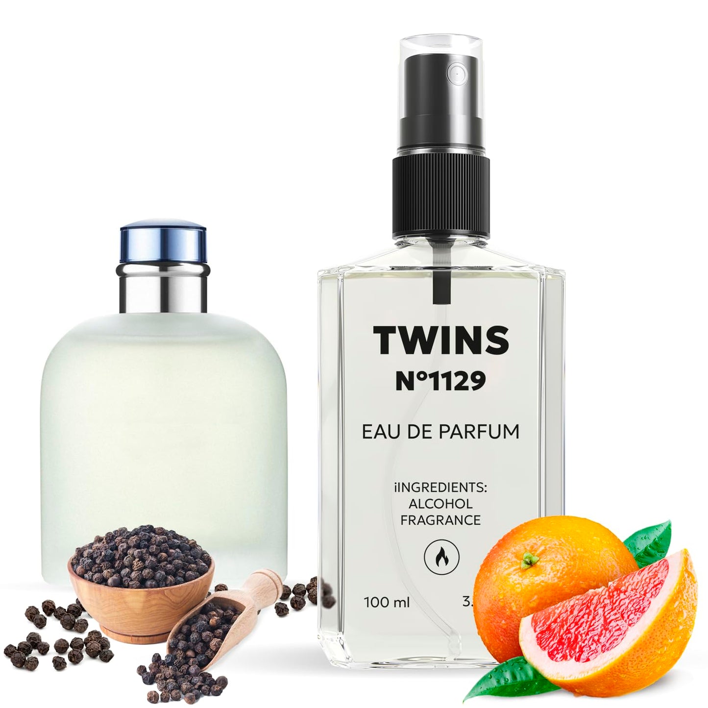 TWINS Impression of Light Blue Pour Homme | Perfume for Men Eau de Parfum | No.1129 | 3.4 Fl Oz / 100 ml