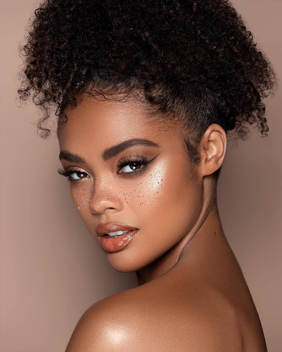 Face Glitter Patches Tattoos, 12 Sheet Glow Up Makeup Speckles Cute Face Glitter Accessories for Women