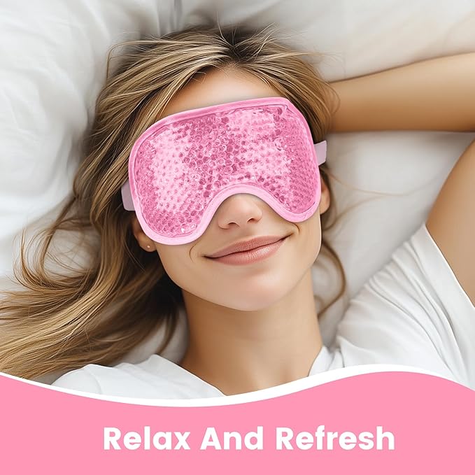 NEWGO Bundle of Cooling Eye Mask Gel and Cold Eye Mask for Puffy Eyes