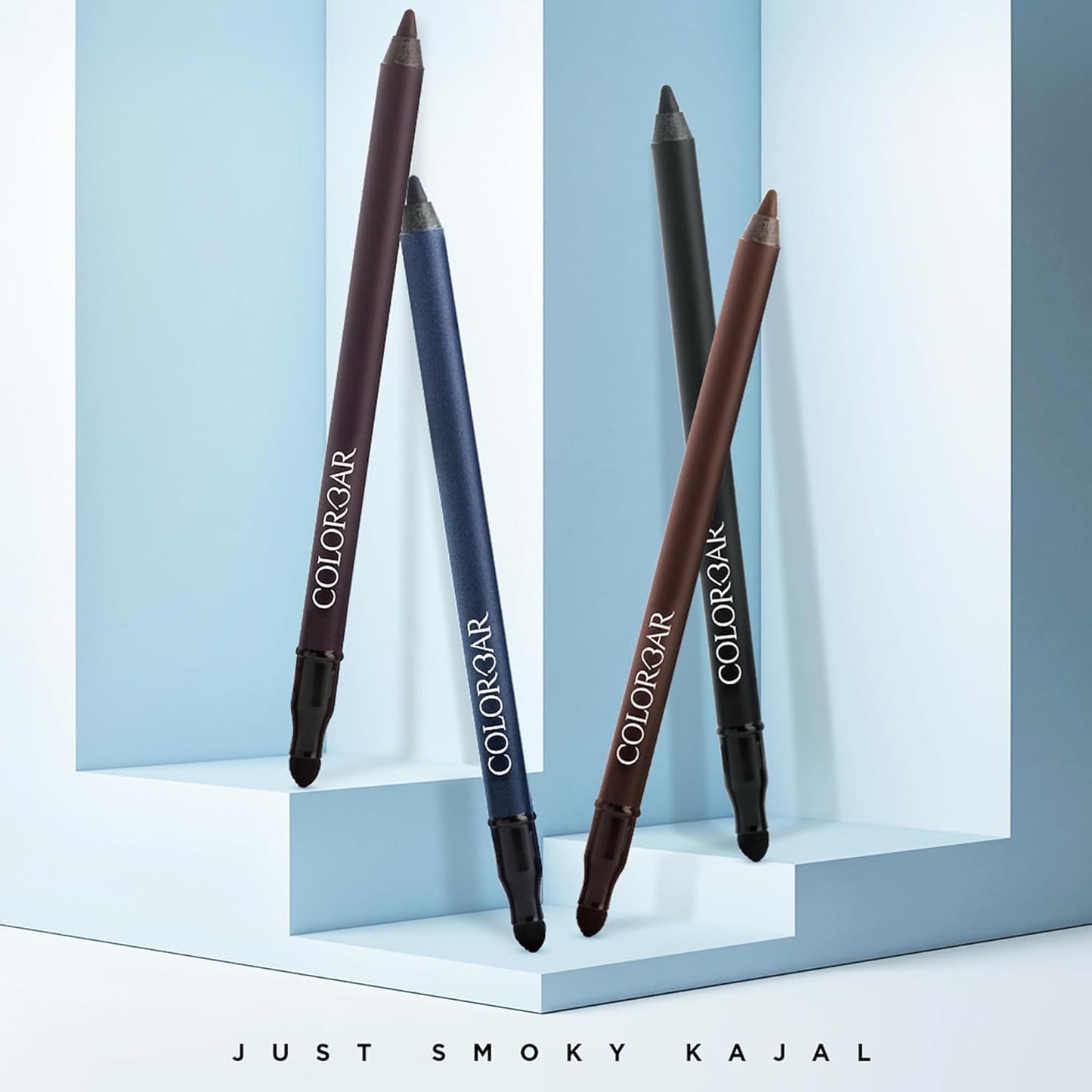 Colorbar Just Smoky Eye Pencil - Eyeliner Pencil with Built-in Smudger - Waterproof Formula - Matte Finish - 001 Just Black - 0.04 oz