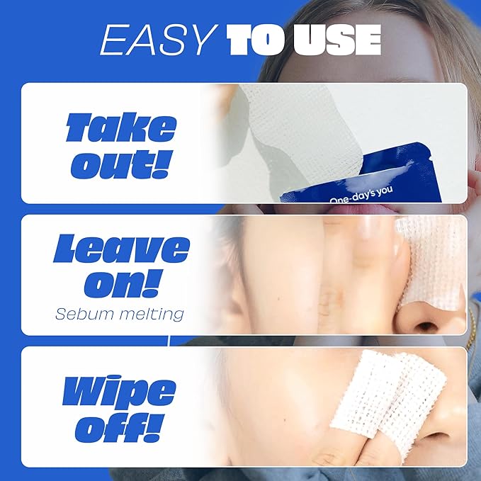 One-day's you P.Z SSOC SSOC No More Blackhead Nose Strips Sebum & Pore Care | Hypoallergenic Korean Nose Mask Blackhead Remover Clogged Pore Tightening Skin Care w/Centella Asiatica (0.07 oz, 5 EA)