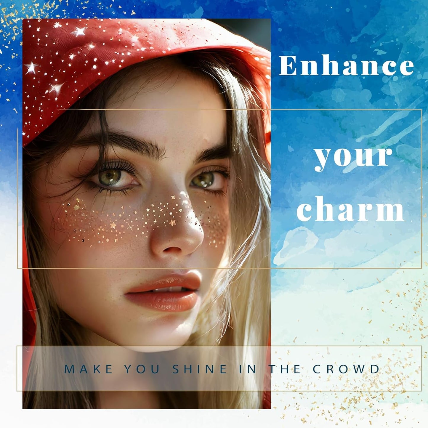 Glitter Freckles, 32 Pcs Sparkle Glitter Freckles Face Tattoo for Women Girls Silver Temporary Face Tattoos Concert Festival Rave Accessories (Silver)