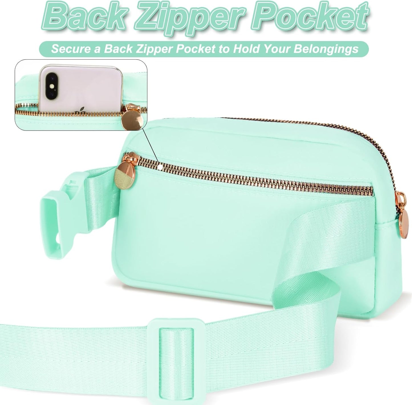 Fanny Pack Belt Bag Crossbody Bags with Initials Letter Patch Trendy Stuff for Teens Cute Stuff Birthday Gifts for Teenager Girls | Light Green,Initial P