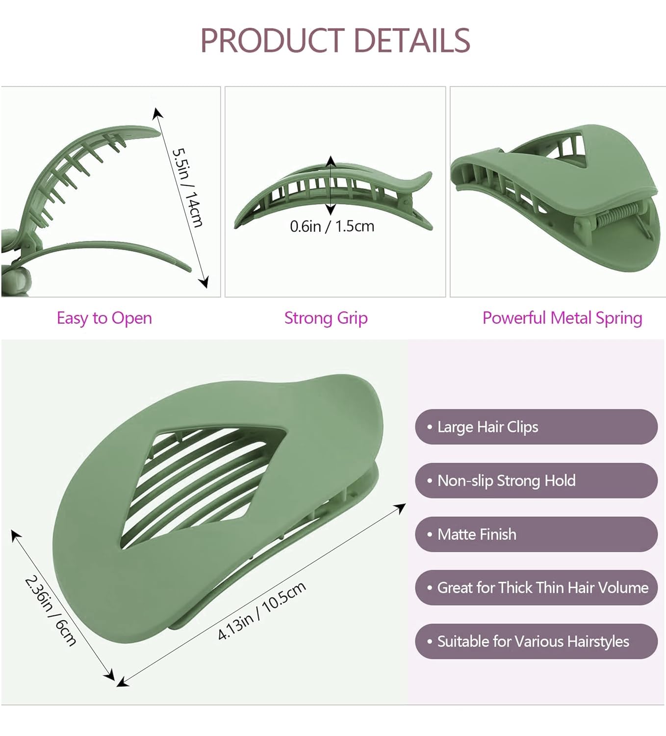 6 Pack Flat Hair Clips for Women – Non-Slip Duckbill Hair Barrettes for Thick & Thin Hair, Neutral Tones Hair Accessories for Styling, Sectioning, Everyday Wear