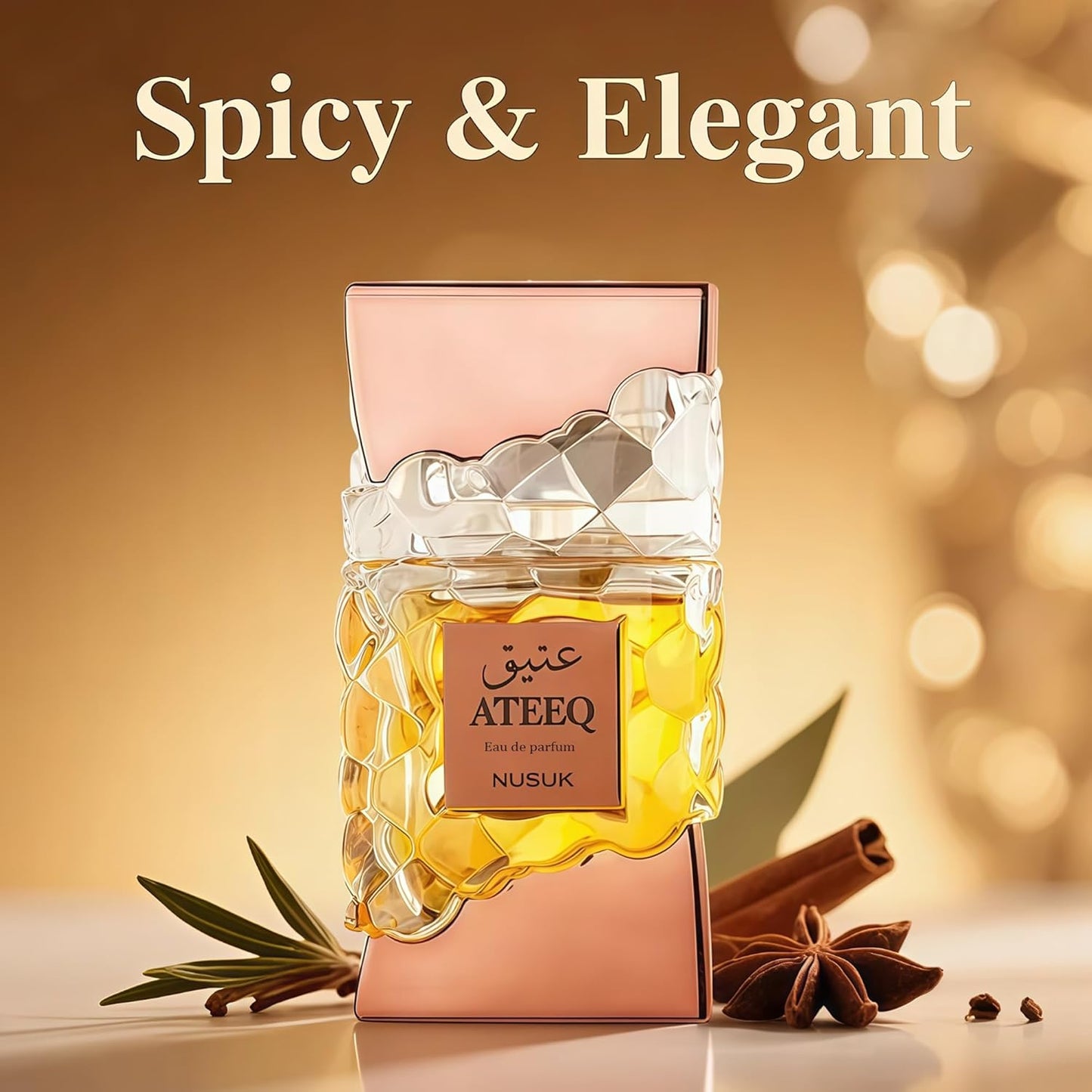 Ateeq Cologne for Men | Warm Spicy Gourmand Eau de Parfum | 100ml Long Lasting Perfume with Citrus, Spice & Woody | Rich Seductive Scent Luxury Fragrance for Day and Night