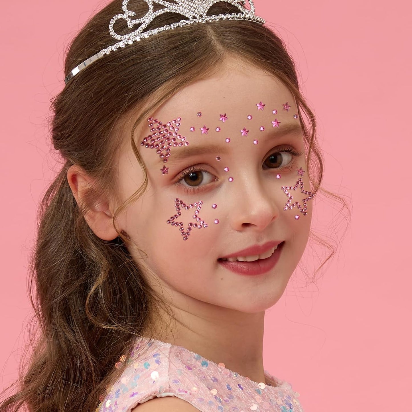 Teenitor Star Face Stickers Star Face Gems For Kids Women, Self Adhesive Face Rhinestones Hair Gems for Face, Body, Hair Makeup, Star Accessories Face Jewels For Women Kids