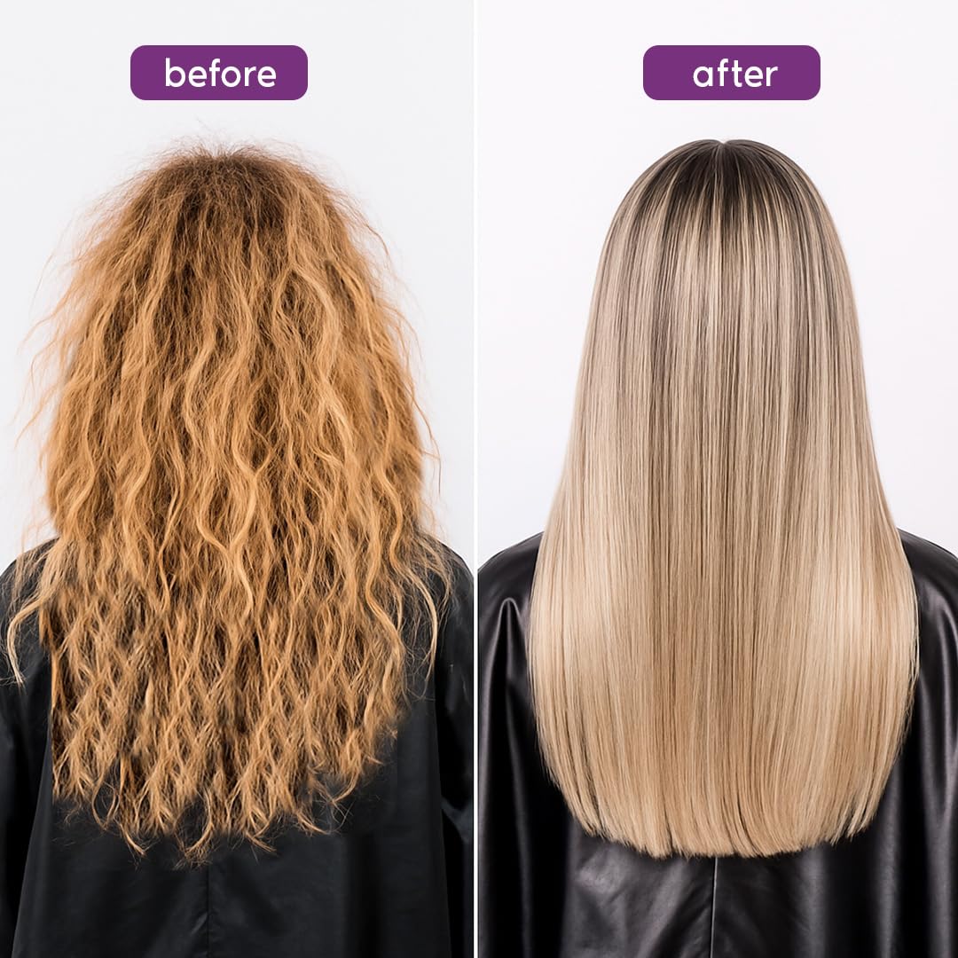 I Belli Capelli Ravenna Hair Straightening Kit – Blonde Hair B-tox, Aloe Vera Shampoo & Conditioner, Repair Oil – Anti-Frizz, Intense Hydration, Shine – Formaldehyde-Free – For Blonde Hair (4-Pack)