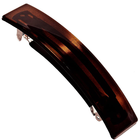 Camila Paris AD822 French Hair Barrette Clip for Girls, Tortoise Shell Rubberized Metal Clasp, Strong Hold Grip Hair Clips for Women, No Slip Durable Styling Girls Hair Accessories, Made in France