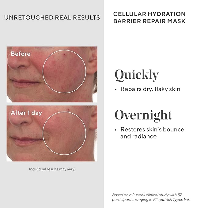 Murad Cellular Hydration Barrier Repair Mask - Hydrating Face Mask, Formulated with Bilberry Omegas, Hibiscus Extract, and Canadian Willowherb, Visibly Repairs Dry, Red, and Rough Skin - 2.7 Fl Oz